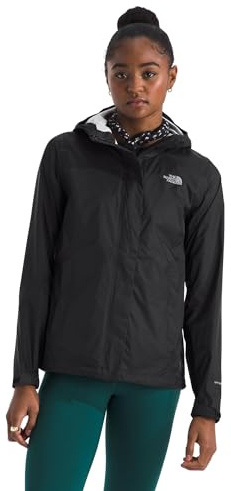The North Face Women's Venture 2 Jacket - Waterproof & Windproof Hooded Raincoat, Adjustable Hood, Breathable Pit-Zips, TNF Black, 3X-Large