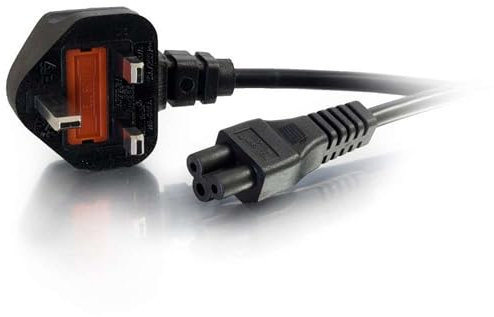 C2G 80601 1 Metre C5 Laptop Power Cable (IEC60320C5 to BS1363) 3 Foot Cloverleaf Power Cord, Black