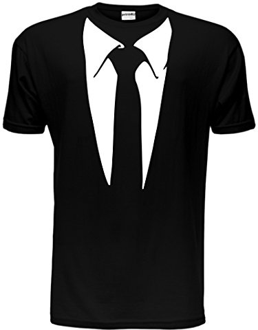 Tie with Collar Tuxedo Funny Gift Mens T-Shirt Large Black