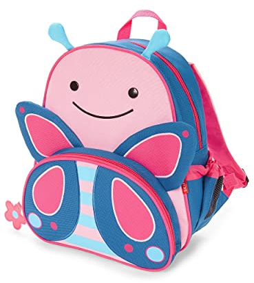 Skip Hop Petit Sac à Dos Papillon - Cartable de Qualité dès 3 Ans - Sac à Dos Voyage & Sac École pour Enfants avec Compartiments, Bretelles Matelassées Réglables & Filets Boissons