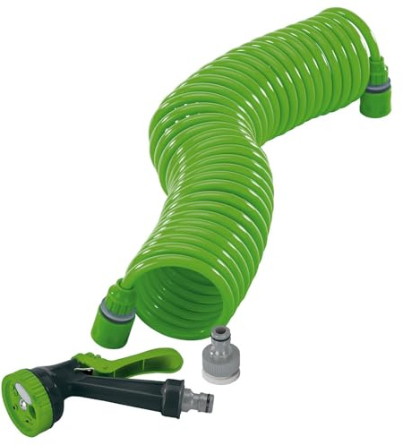 Draper 83984 10 m Recoil Hose with Spray Gun and Tap Connector, Green