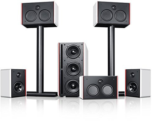 Teufel System 4 THX - 5.1 Heimkino Lautsprecher mit THX Compact Speaker Lizenz, Filmton und Musik-Wiedergabe auf THX-Niveau, 2-Wege-Dipole für Kino-Atmosphäre, Hochleistungs-Subwoofer - weiß