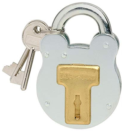 Master Lock 2750EURD Candado de diseño vintage, Gris, 8,7 x 5 x 1,3 cm