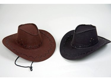 Festartikel Müller Cowboyhut Kunstleder schwarz zum Cowboy Kostüm Karneval Fasching