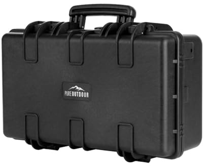 Monoprice Wetterfeste Hartschalenhülle – 55,9 x 35,6 x 20,3 cm – mit anpassbarem Schaumstoff, IP67, stoßfest, Namensschild, Schwarz