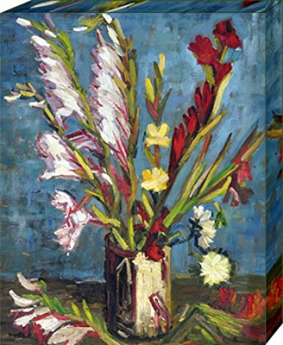 1art1 Vincent Van Gogh Poster Vase Mit Gladiolen, 1886 Bilder Leinwand-Bild Auf Keilrahmen | XXL-Wandbild Poster Kunstdruck Als Leinwandbild 50x40 cm