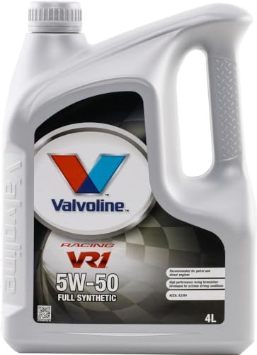 Valvoline Olio Motore VR1 RACING 5W-50 4L Lubrificante Auto Sintetico di alta Qualità formulato specificamente per auto ad altissime prestazioni
