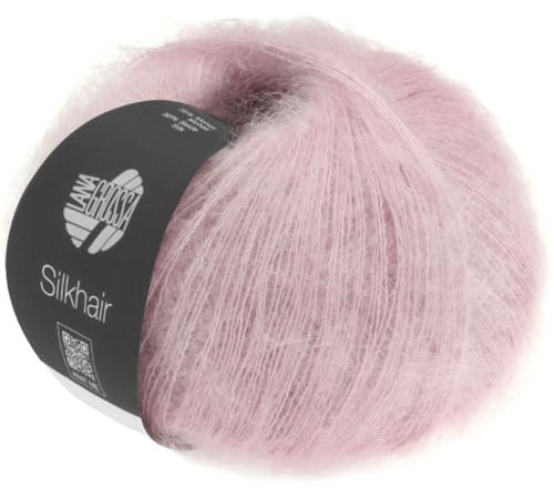 LANA GROSSA Silkhair | Feines Lace-Garn aus Superkid Mohair mit Seide | Handstrickgarn aus 70% Mohair (Superkid) & 30% Seide | 25g Wolle zum Stricken & Häkeln | 210m Garn FB 85