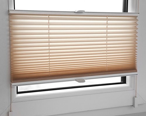 KS Handel 24 PLISSEE FALTROLLO 80x200 cm Sand INKL. KLEMMTRÄGER Jalousie - MEGA Auswahl IM Shop - 80 Breiten - 12 Farben