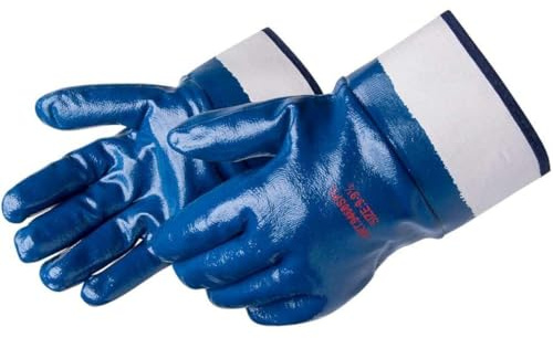 Liberty Glove & Safety 9460SP Fully Coated Nitrile Gloves with 2-1/2 Safety Cuff, Jersey Lined, Abrasion-Resistant Grip, Industrial Work Gloves | Blue, X-Large, Pack of 12