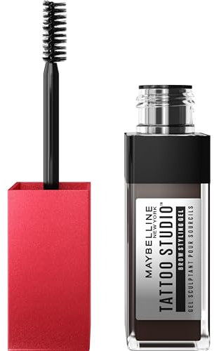 Maybelline New York Augenbrauengel, Für dichter aussehende und geformte Augenbrauen, Wischfest und wasserfest, Tattoo Brow 36H Styling Gel, Nr. 262 Black Brown, 6 ml