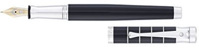 Waldmann Füllhalter Tango, schwarz, Sterling Silber, 18Kt Goldfeder bicolor: breit (B)
