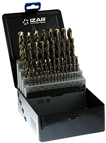 Izar 18369 Juego Brocas 1016, DIN 338N, 1-13 x 0.25 mm, HSSE 5% Co, 49 Piezas