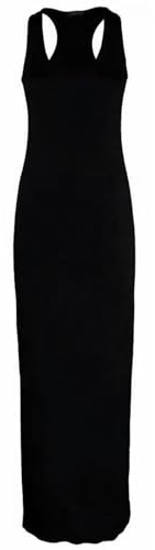 REAL LIFE FASHION LTD Women Racer Muscle Back Maxi Sleeveless Jersey Long Dress Ladies Summer Fashion Outdoor Party Dress Street Wear Long Casual Dress