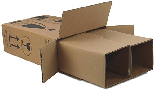 10x Flaschenversandkarton Weinkarton für 2 Weinflaschen (PTZ Zertifikat - DHL/UPS)