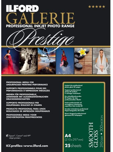 Ilford Prestige Smooth Gloss Gloss Papier Fotos – Papiere Fotos (Gloss, 25 Blatt, 29,7 x 42 cm)