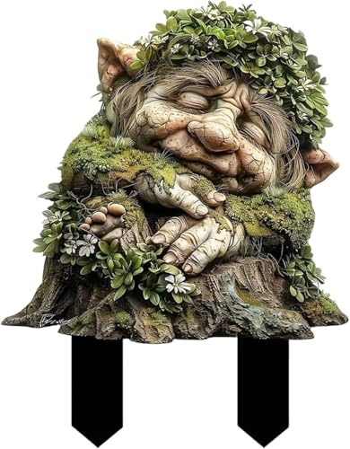 PANYIXUAN Gartenfiguren für DraußEn Wetterfest Troll 23 x 30 cm, Gartendeko für Skulpturen DraußEn