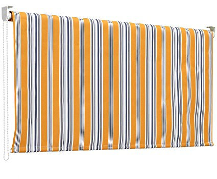 Linea Garden Friend Tenda da Sole A Caduta con Rullo in Alluminio E Copertura in Poliestere, Colore Riga Gialla, 200 x 7 x 8 Cm