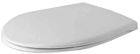 Duravit 66810000 - Asiento de inodoro Duraplus Compact con tapa y fijación de acero inoxidable, 1 unidad, color blanco