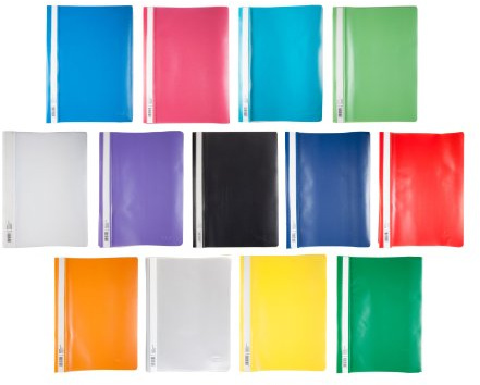 13 Schnellhefter DIN A4 / PP / extra stark / 13 Farben