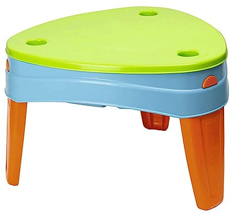 MESAS Y BANCOS FEBER - Play Island Mesa de Juegos, Mesita Infantil para Jardín Exterior, 3 Compartimentos para Agua, Arena y Dibujos, Accesorios de Juego Incluidos, Famosa (800010238)