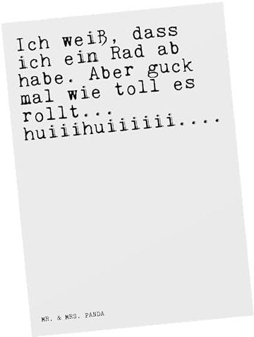 Mr. & Mrs. Panda Postkarte Ich weiß, dass ich... - Geschenk, Spruch Sprüche Weisheiten Zitate Lustig Weisheit Worte, Grußkarte, Tasse mit, Freundin, Frauen, bildkarte, Postkarten, Ansichtskarte