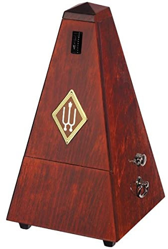 Wittner Metronom Taktell Pyramidenform System Maelzel Serie 810 - Massivholzgehäuse - Mit Glocke - Mahagonibraun matt - Mechanisch zum Aufziehen - Keine Batterien erforderlich - Made in Germany