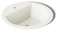 KOHLER K-2714-1-0 Bryant Round Self-Rimming Bathroom Sink with Single-Hole Faucet Drilling, White