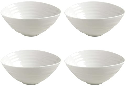 Portmeirion Home & Gifts - Plato para sorbetes (porcelana, 15 x 15 x 6,6 cm), color blanco