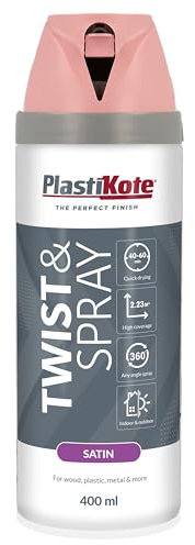 Plasti-kote 22107 400ml Premium Spray Paint Satin - Cameo Pink