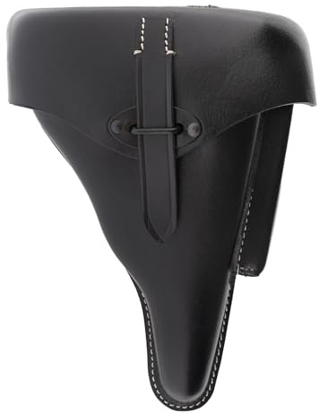 Battle-Merchant - P38 Holster Wehrmacht WWII Replik - Schwarzes Leder Pistolenholster für Reenactment und Sammler