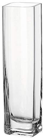 LEONARDO HOME Kasten-Vase Lucca, moderne Blumenvase, handgefertigtes Unikat in rechteckiger Form aus Glas, H 30 x B 8-cm, 014382