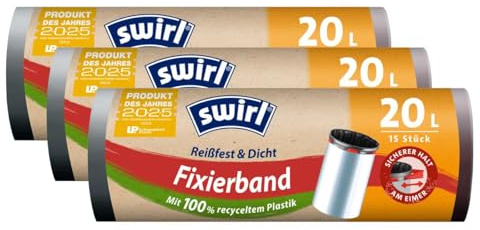 3x Swirl Fixierband M??llbeutel 20L (15 stk./Rolle)