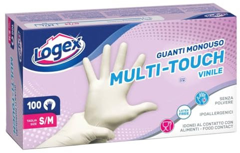 Scatola 100 guanti in vinile non talcati tg. S/m