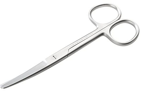 REMOS Tijeras domésticas, tijeras universales, redondas, hoja curva, 14,5 cm, acero inoxidable