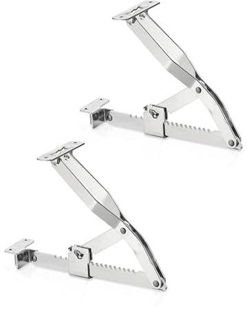 Gedotec Liegen-Hochstellstütze Rasthochstell-Beschlag 300 mm | Liegenbeschlag verstellbar | Klappenstütze in 18 Stufen | Klappenbeschlag Stahl verzinkt | 1 Paar - Verstellbeschläge für Betten & Liegen