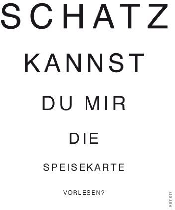 Rannenberg und Friends Brillenputztuch Schatz, Kannst Du ... Speisekarte