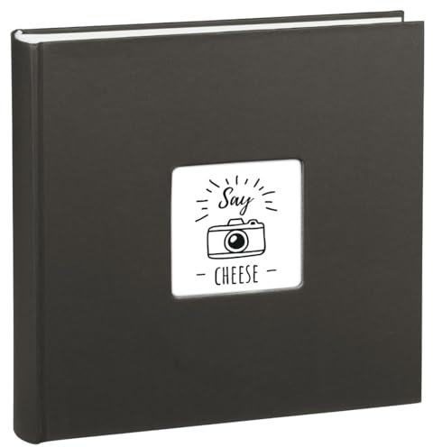 Hama Fotoalbum Jumbo 30x30 cm (Fotobuch mit 100 weißen Seiten, Album für 400 Fotos zum Selbstgestalten und Einkleben) schwarz