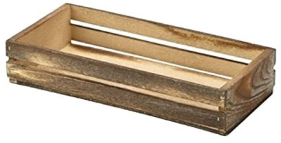 Caja de madera para presentación de alimentos, 25 x 12 x 5 cm, ideal para hamburguesas