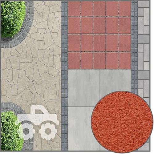 Terralith Pflasterfugenmörtel für extreme Belastung ziegelrot/rot mit Bindemittel - 26,5kg - Fugenmörtel wasserdurchlässig gegen Unkraut für außen