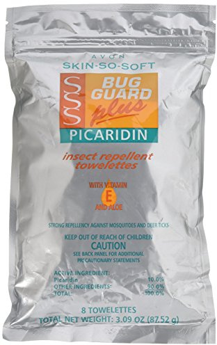 Avon Skin So Soft Bug Guard Plus Picaridin Towelettes (8 Count) — DEET-Free Bug & Insect Repellent for Travel — Protects Against Deer Ticks, Gnats, No-Seeums, Sand Flies & Biting Midges