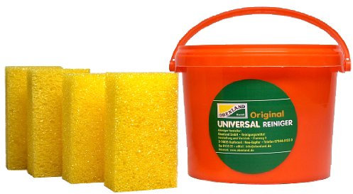 Putzstein Obenland UNI-Rein Universalreiniger 1,5 kg inkl. 4 Schwämmen - Reinigungsstein für Küche, Bad, Fenster, Sneaker, Ceranfeld, Edelstahl, WC