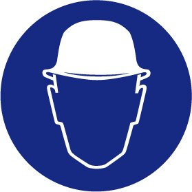 Gebotsschild aus Folie - Schutzhelm tragen - Ø 40 cm