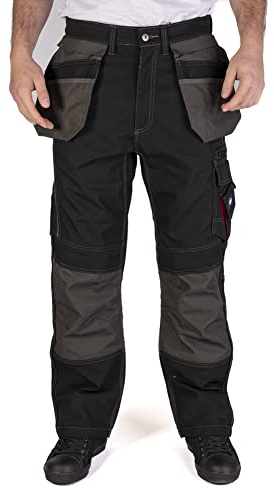 Lee Cooper Workwear LCPNT224 Mens Contrast Multi & Holster Pocket Kneepad Work Safety Cargo Pants Trousers