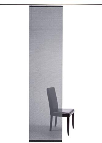 Homing halbtransparenter Flächenvorhang Uni Schiebegardine (1 Stück), Silber grau, Wohnzimmer Schlafzimmer Kinderzimmer 245 x 60 cm