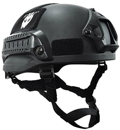 ATAIRSOFT Tactical Airsoft Paintball MICH 2002 Helmet with Side Rail & NVG Mount BK