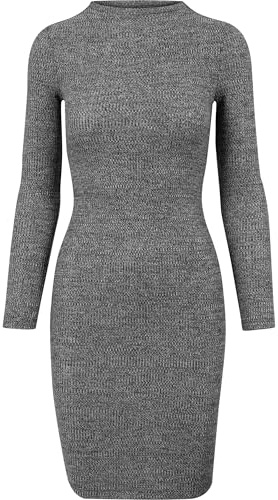 Urban Classics Robe Pull Femme Robe Courte Anthracite XL 51% Viscose, 45% Polyester, 4% Élasthanne
