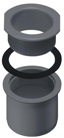 INEFA Ablaufstutzen zum Schrauben NW83/DN75, 83/75mm Anthrazit Kunststoff | PVC-U Regenrinnen Ablauf für Kastenrinne, Einhangstutzen Dachrinne / Kastendachrinne, Dachrinnenablauf, Dachrinnenauslauf