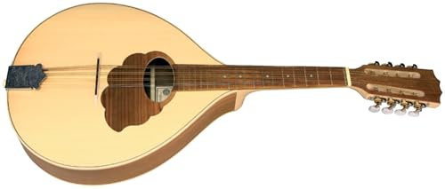 GEWA Mandola Pro Natura Silver - Flachmandola - Portugiesische Form - Massive Fichtendecke - Boden/Zarge Walnuss - eingelegte Holzspielplatte - Made in Europe