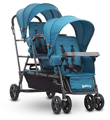 Joovy Big Caboose grafit stativ på trippel barnvagn stativ på tandem sitta och stå barnvagn, turkos